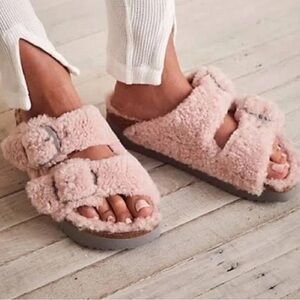 Birkenstock 39 Papillio Arizona Big Buckle Shearling Teddy insole Crystal Rose